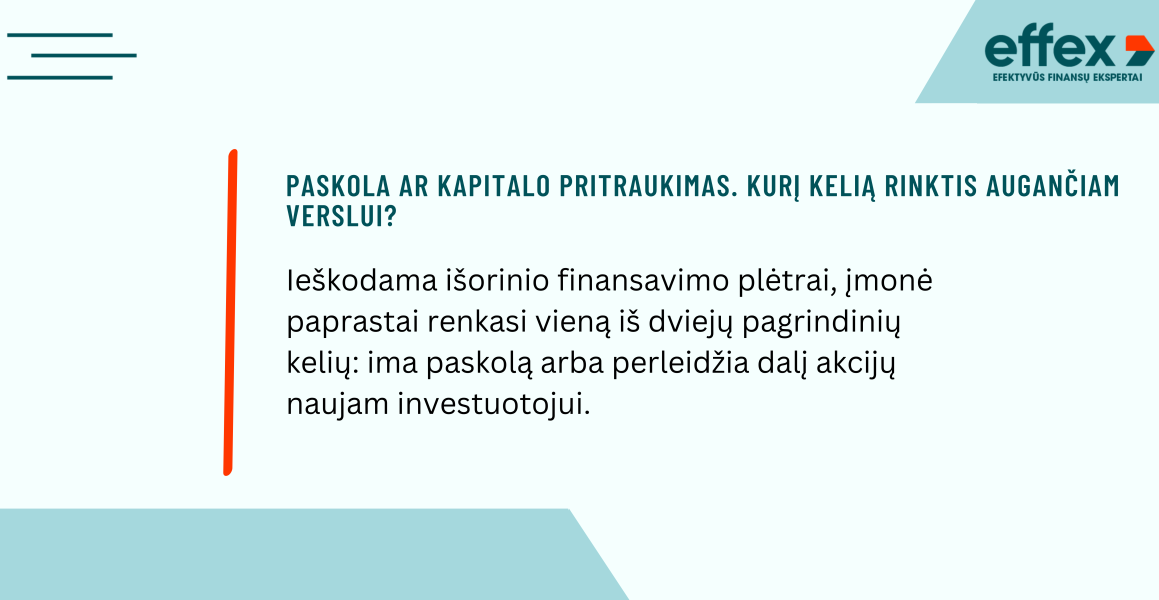 Paskola ar kapitalo pritraukimas